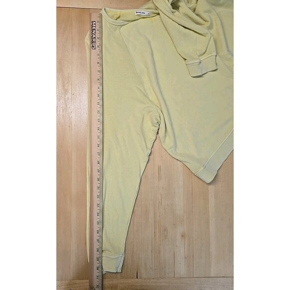 Marine Layer Crewneck Sweatshirt Womens Size XL Yellow Raglan Sleeve Cropped - Picture 5 of 13